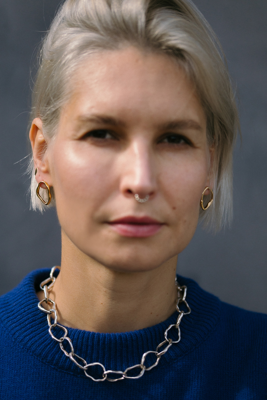 PEARL golden empty earrings