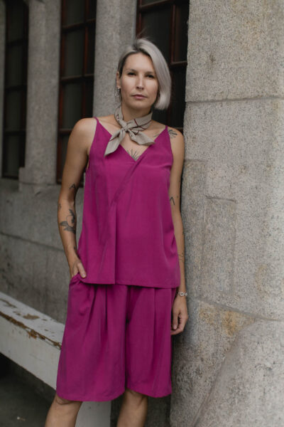 VASES SCARF /beige viscose+cotton/