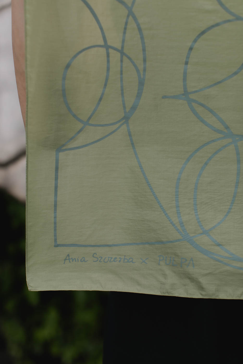 VASES SCARF /green viscose+cotton/