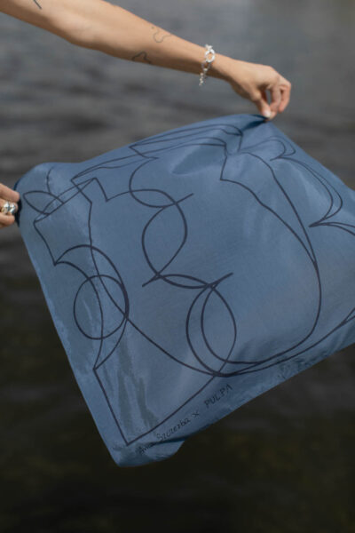 VASES SCARF /navy viscose+cotton/