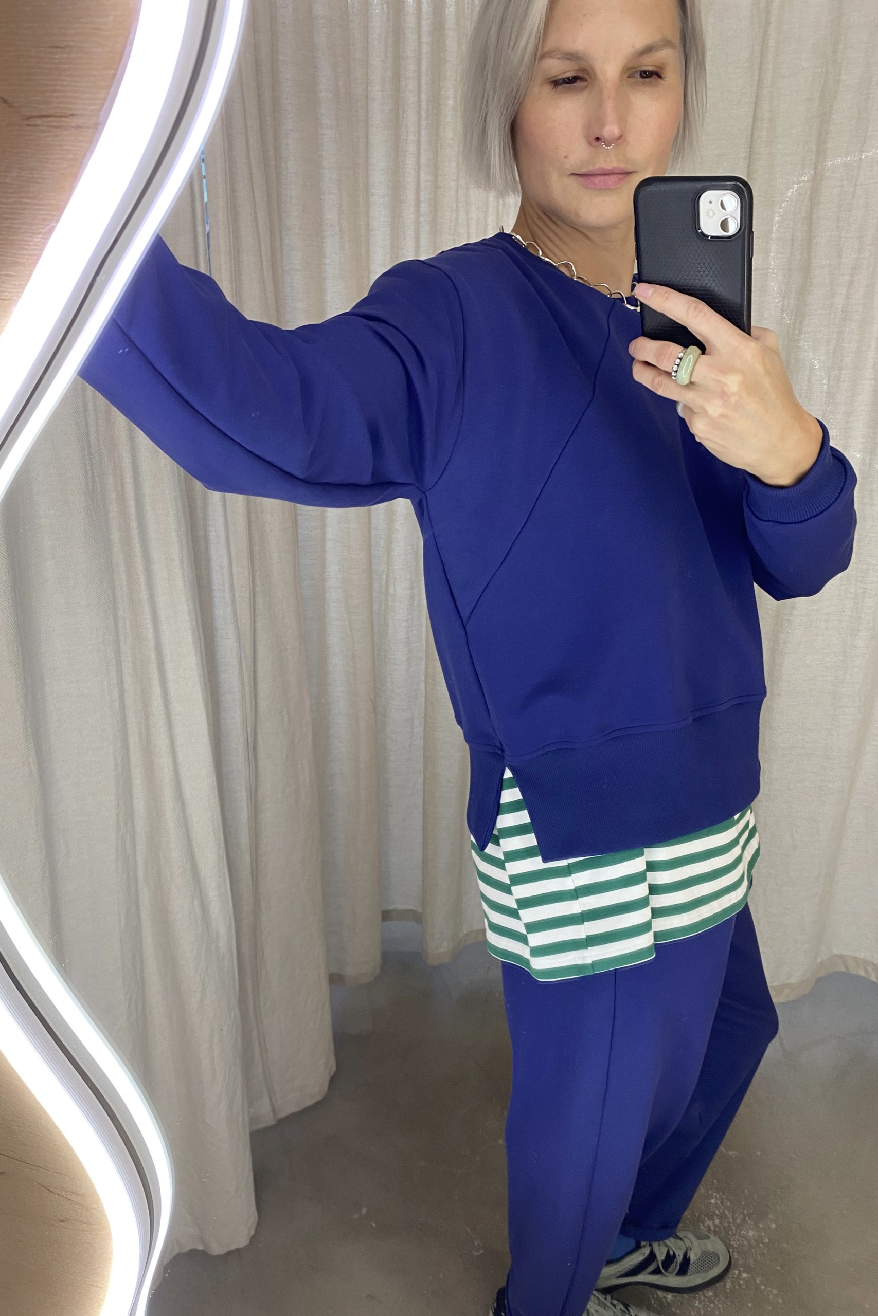 STAY HOME /navy blue cotton/