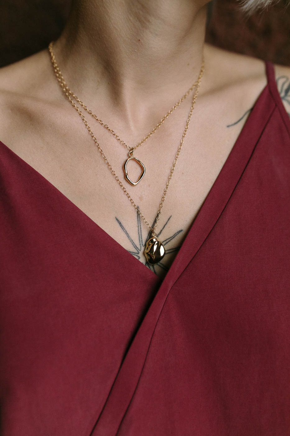 PEARL golden empty necklace