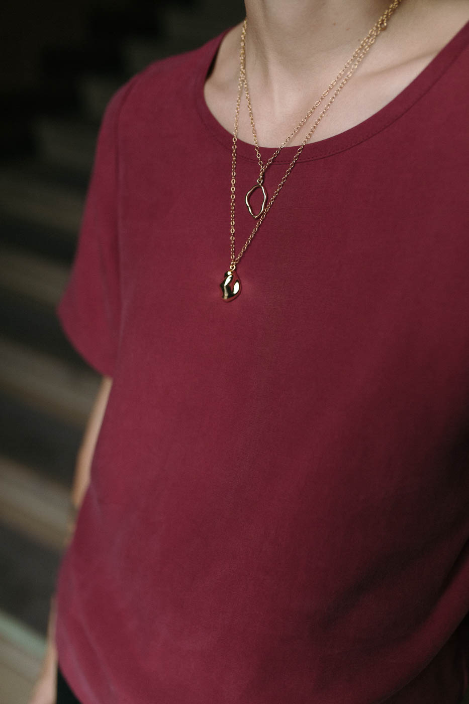 PEARL golden empty necklace