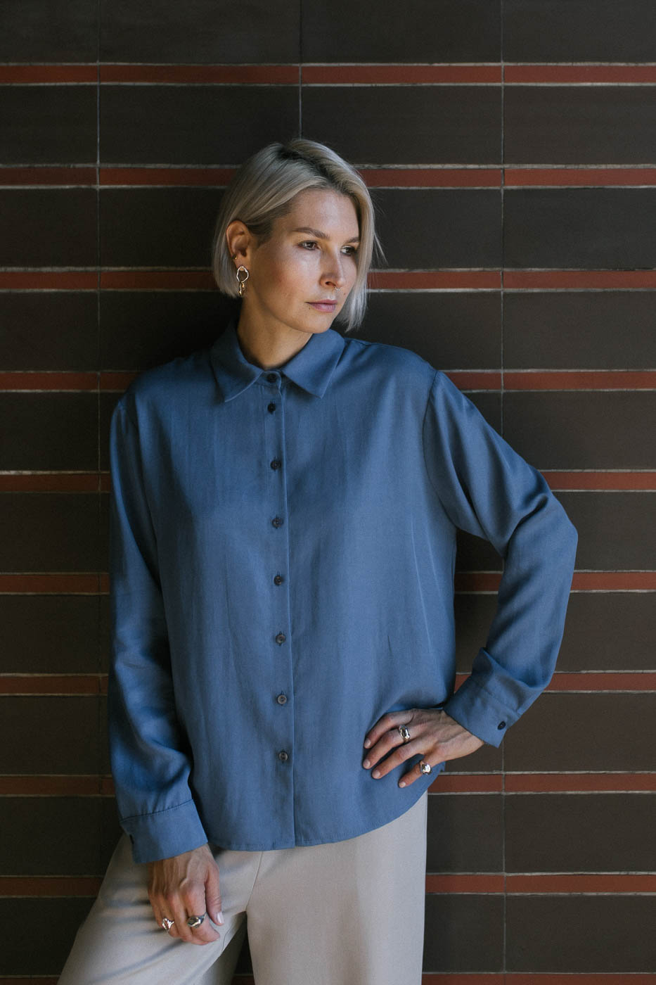 MITTE /classic blue tencel/