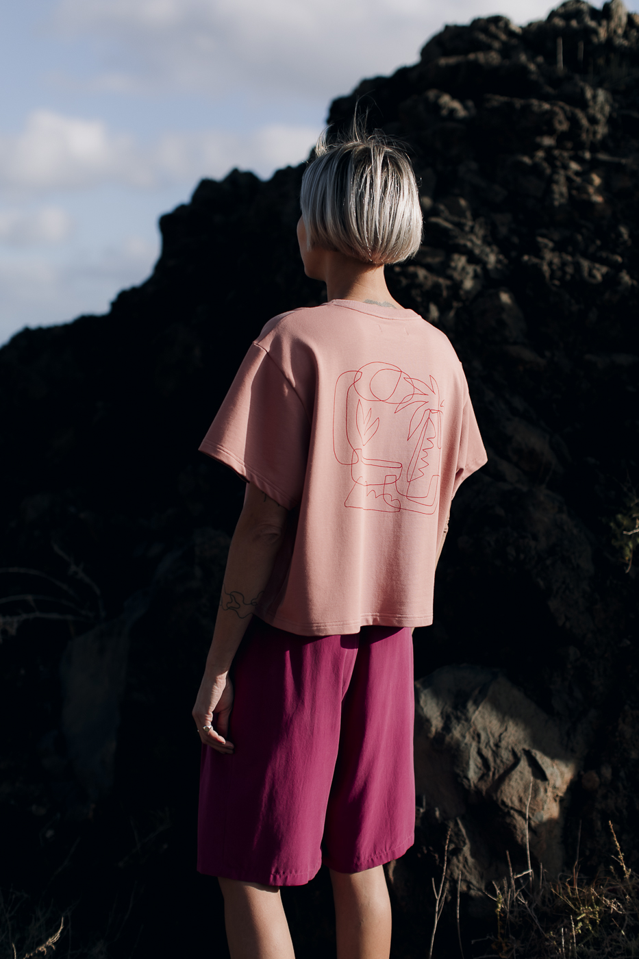 LaPlaya /red on herbal rose cotton/