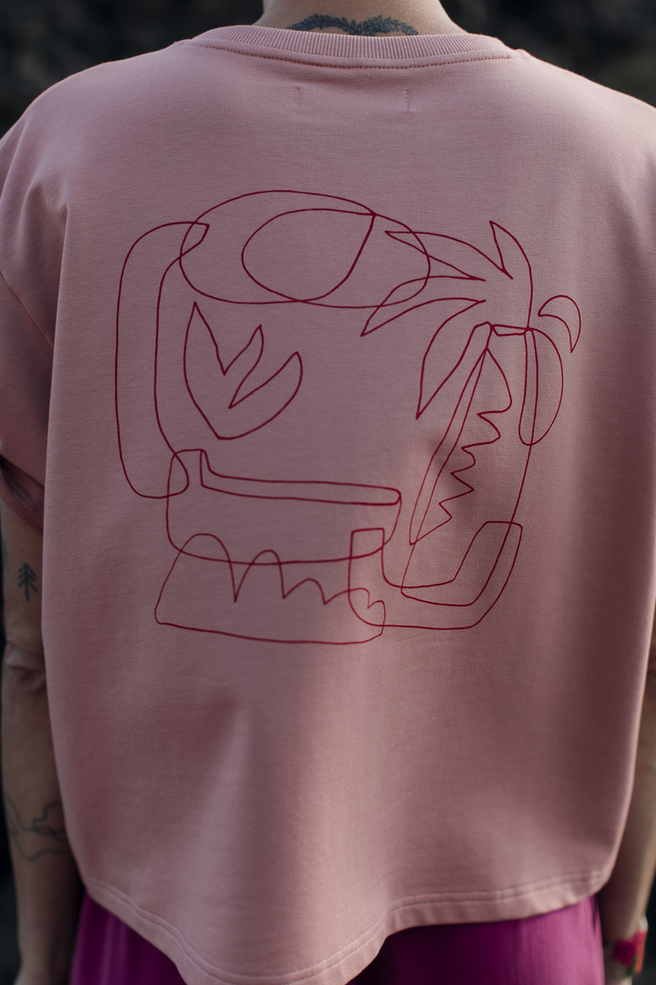 LaPlaya /red on herbal rose cotton/