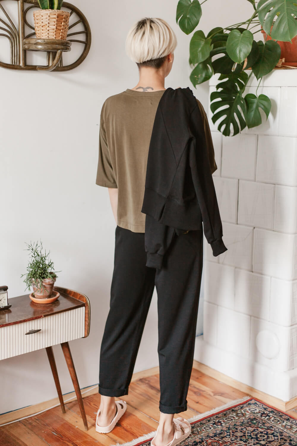 STAY HOME /black cotton/