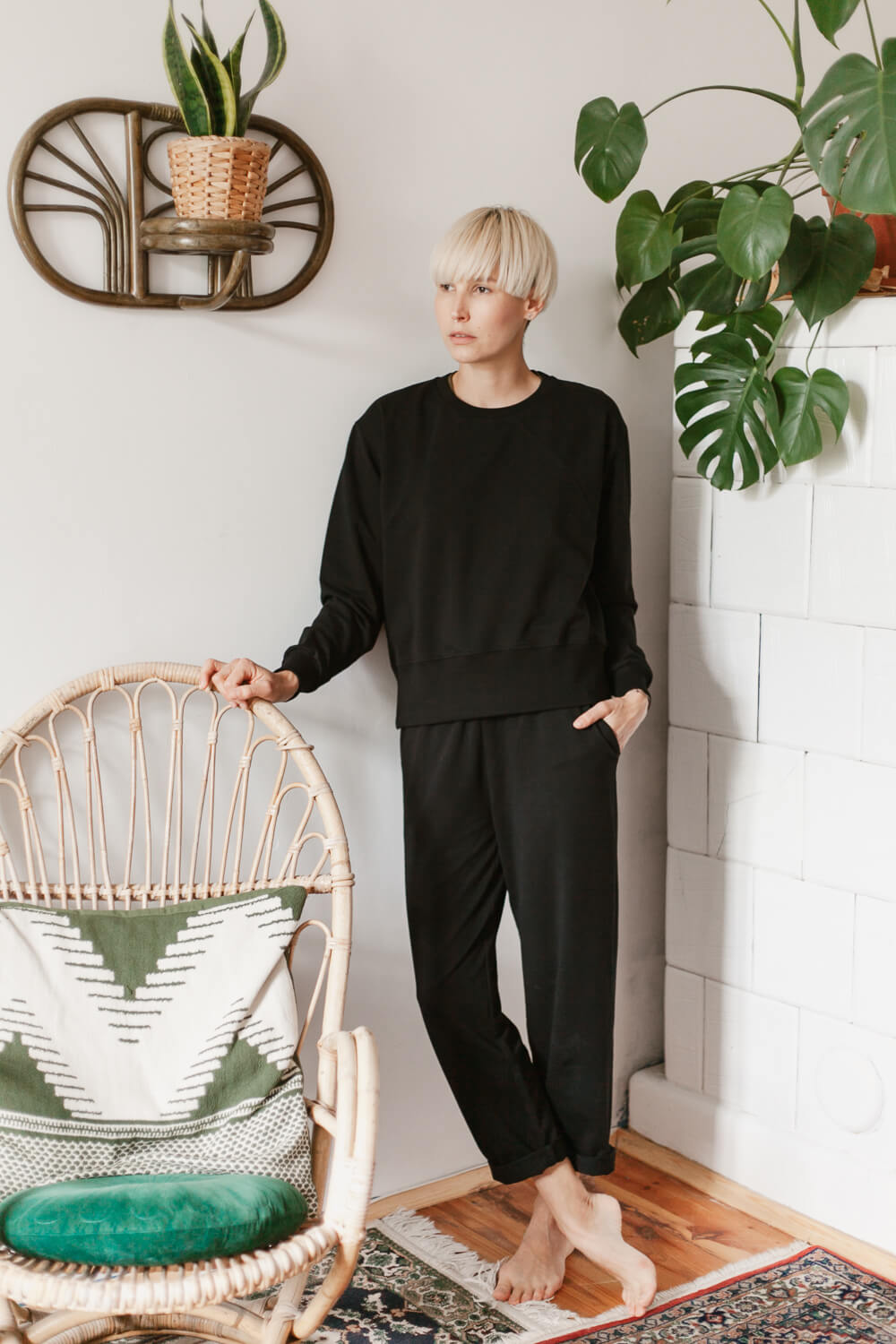 STAY HOME /black cotton/