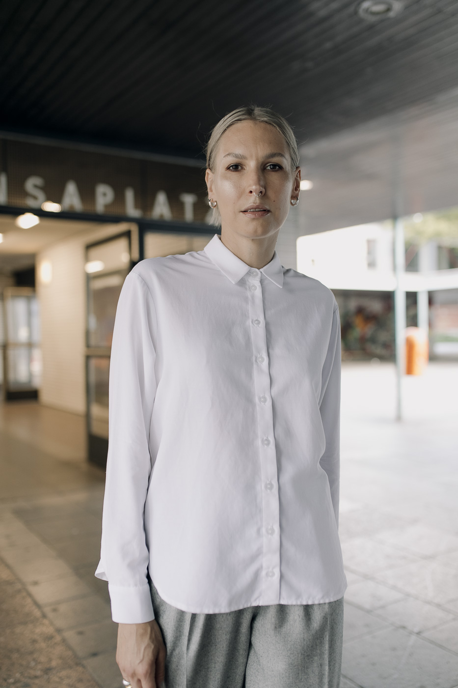 MITTE /white viscose+linen/