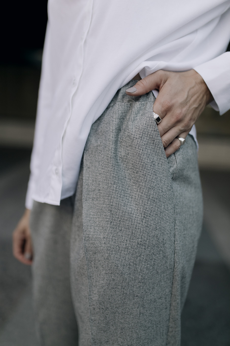 LINE /houndstooth wool/