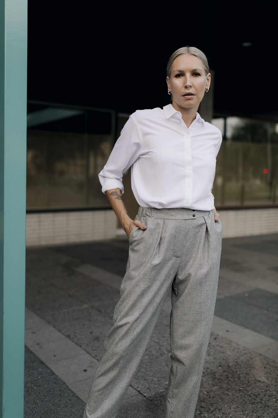 MITTE /white viscose+linen/