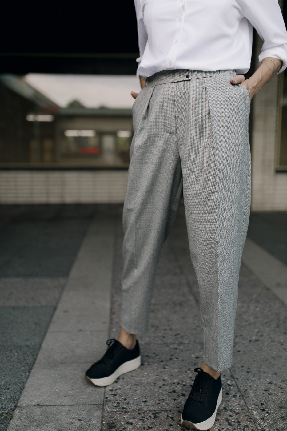 LINE /houndstooth wool/