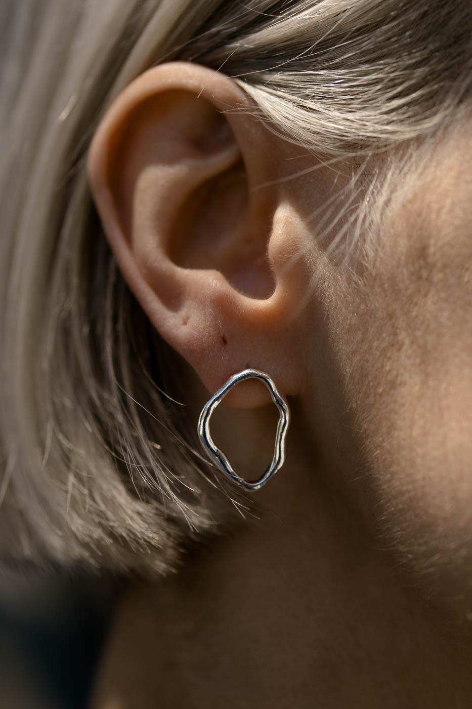 PEARL silver empty earrings