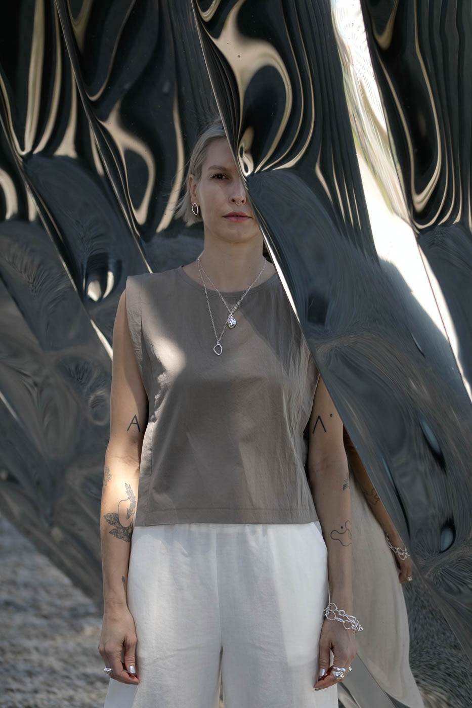 PEARL silver empty earrings