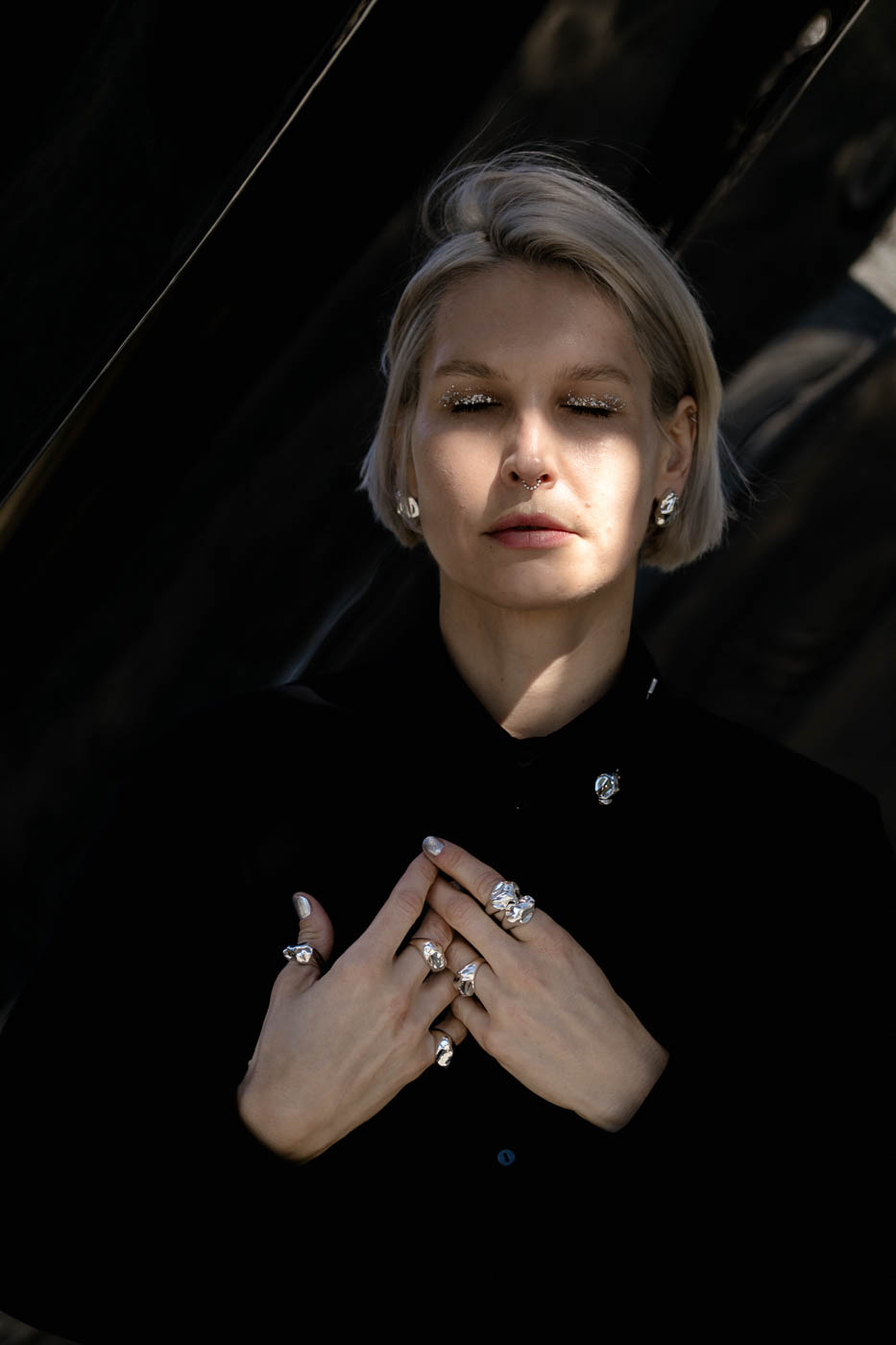 PEARL silver full earrings