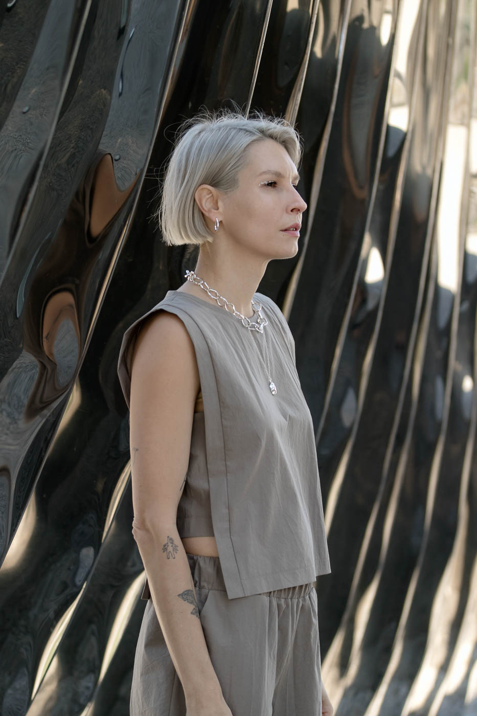 PEARL silver hoop earrings