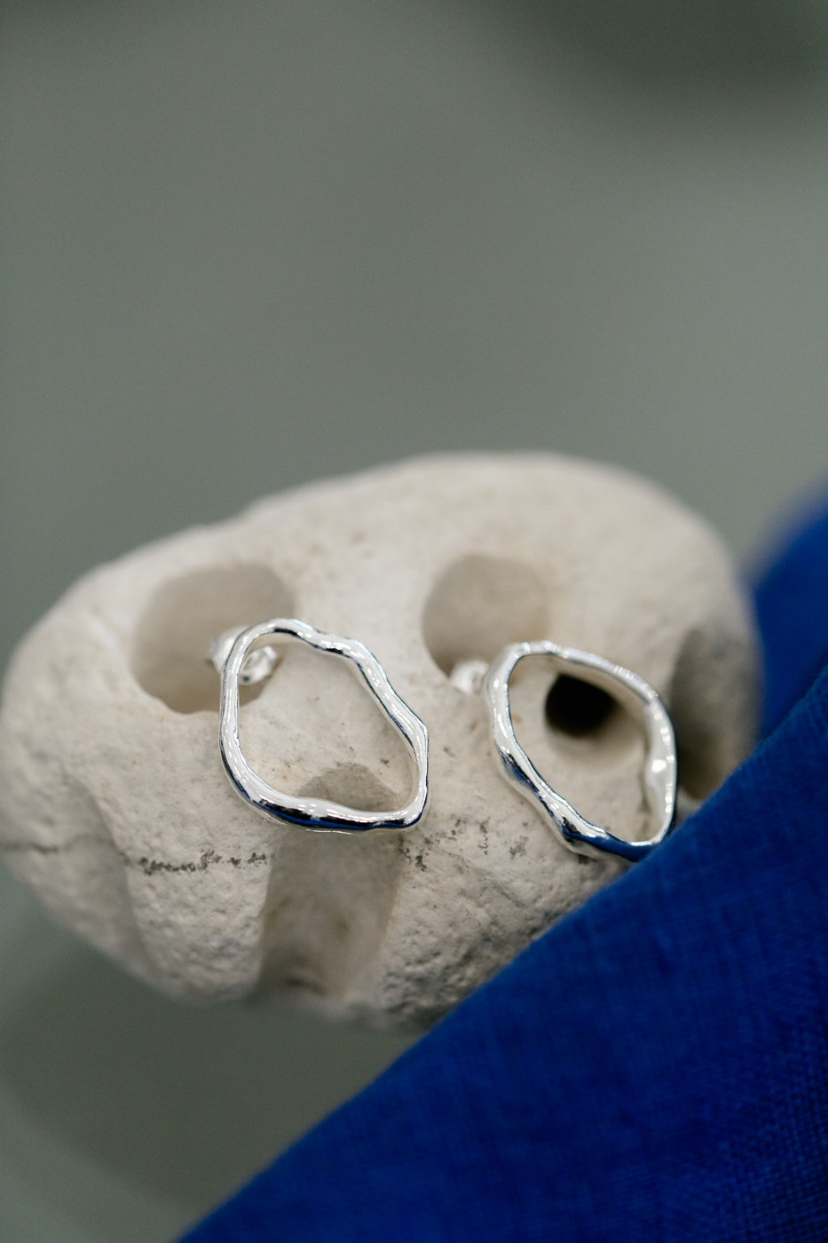 PEARL silver empty earrings