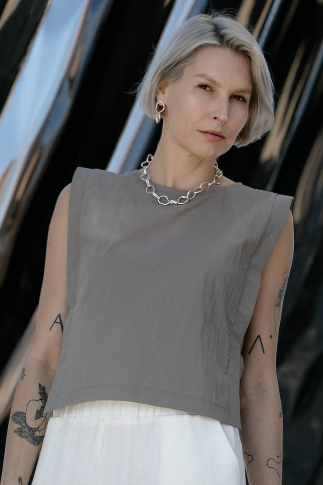 PEARL silver double earrings