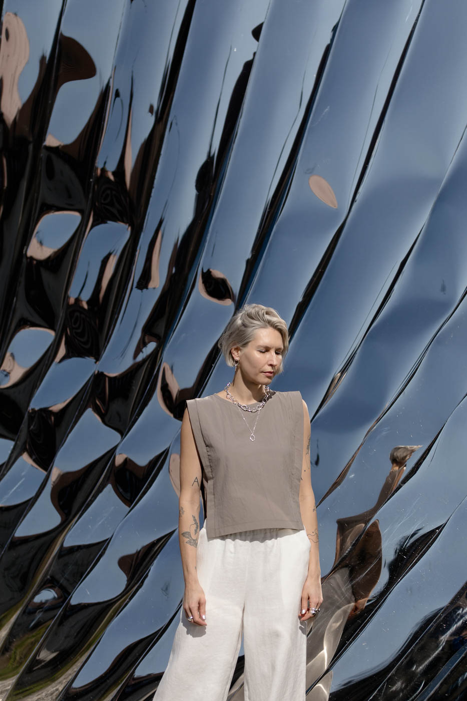 PEARL silver empty necklace