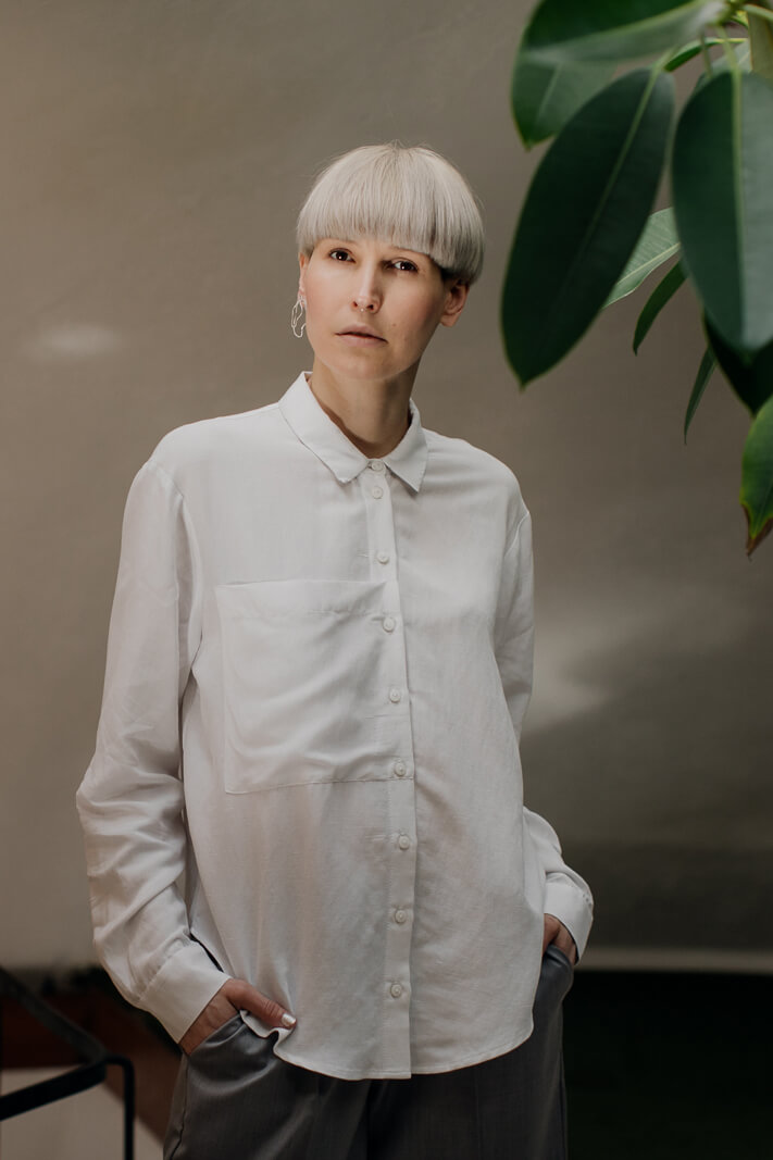 ETERNITY /white viscose+linen/