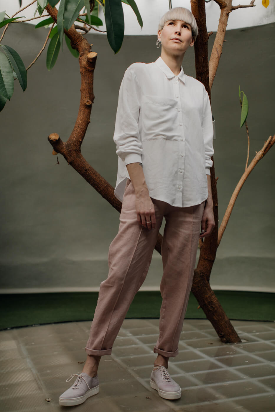 ETERNITY /white viscose+linen/