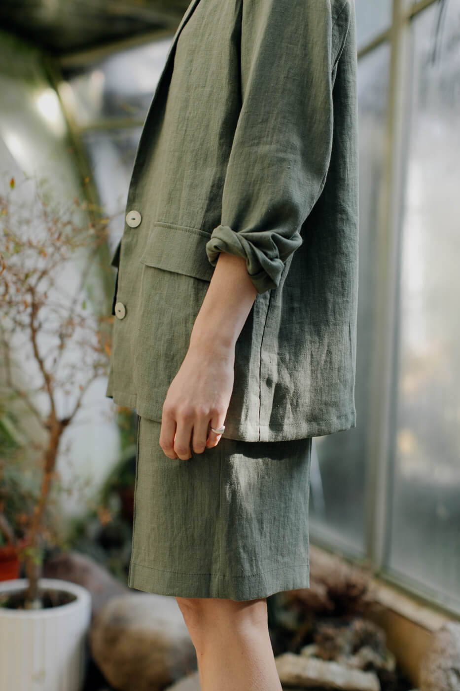 OXI /khaki linen/