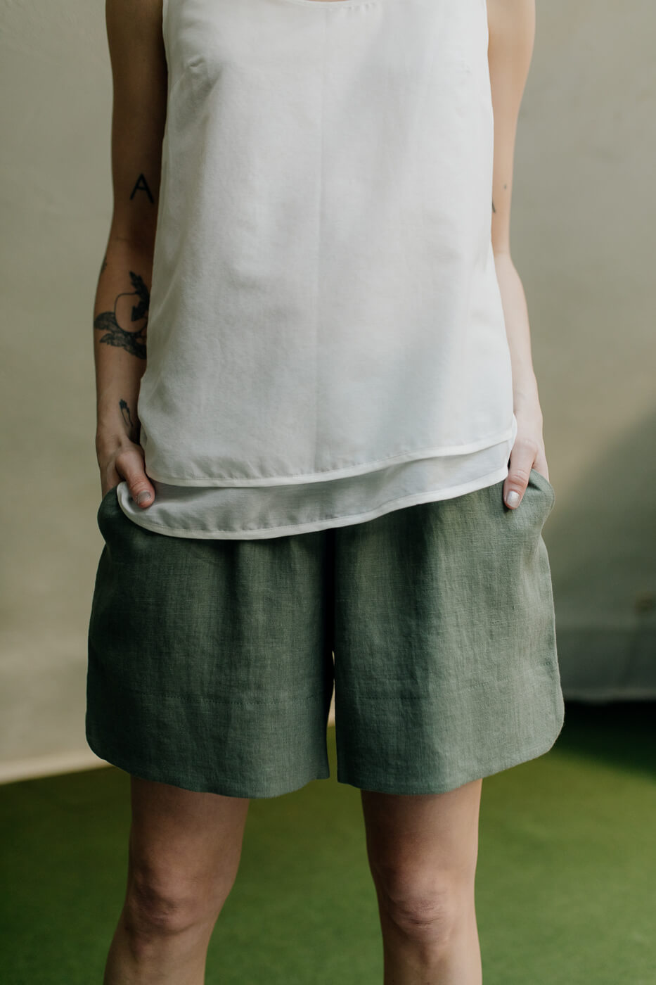 ROMA /khaki linen/