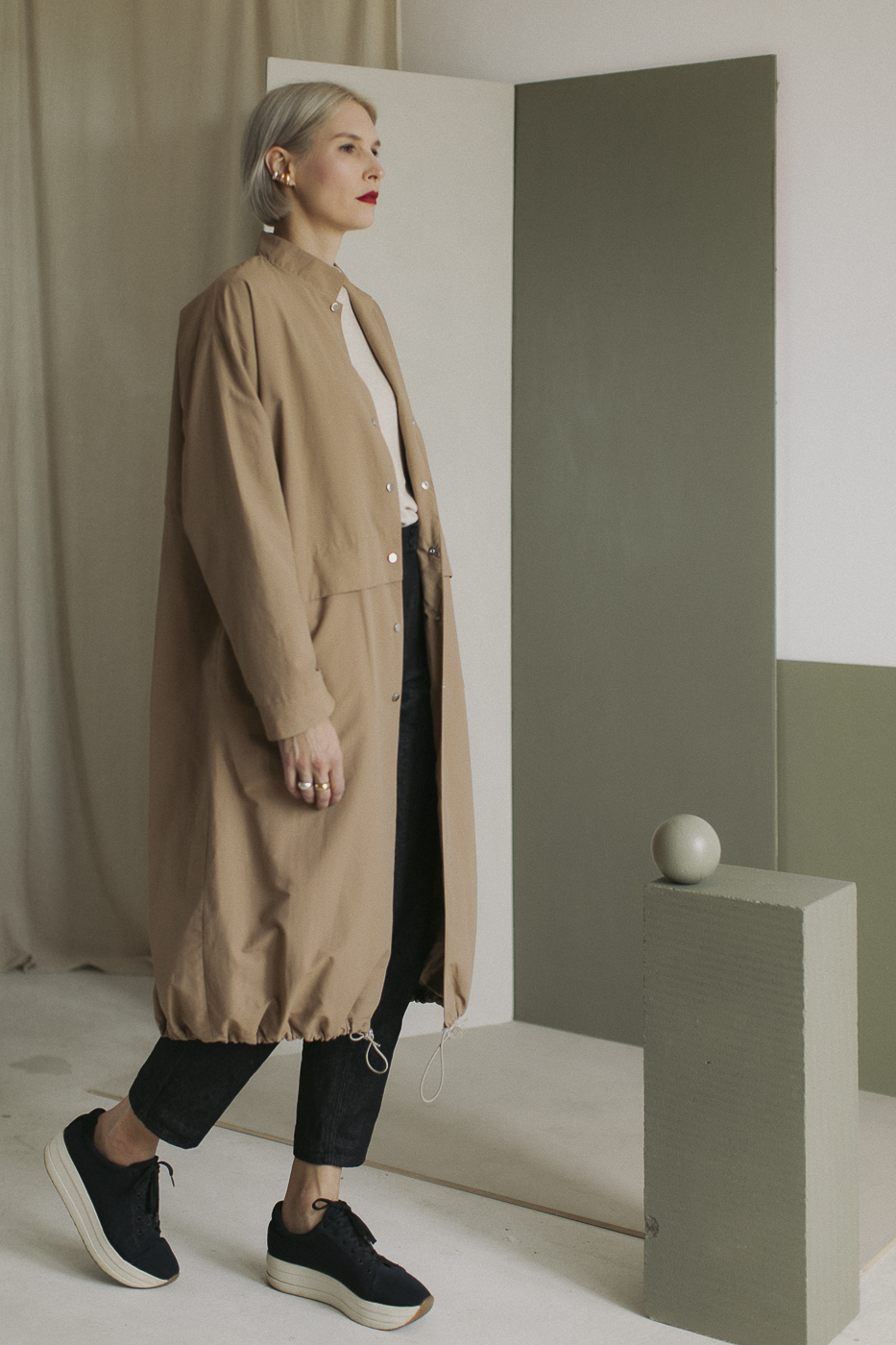 NAGA /cafe latte cotton+nylon/