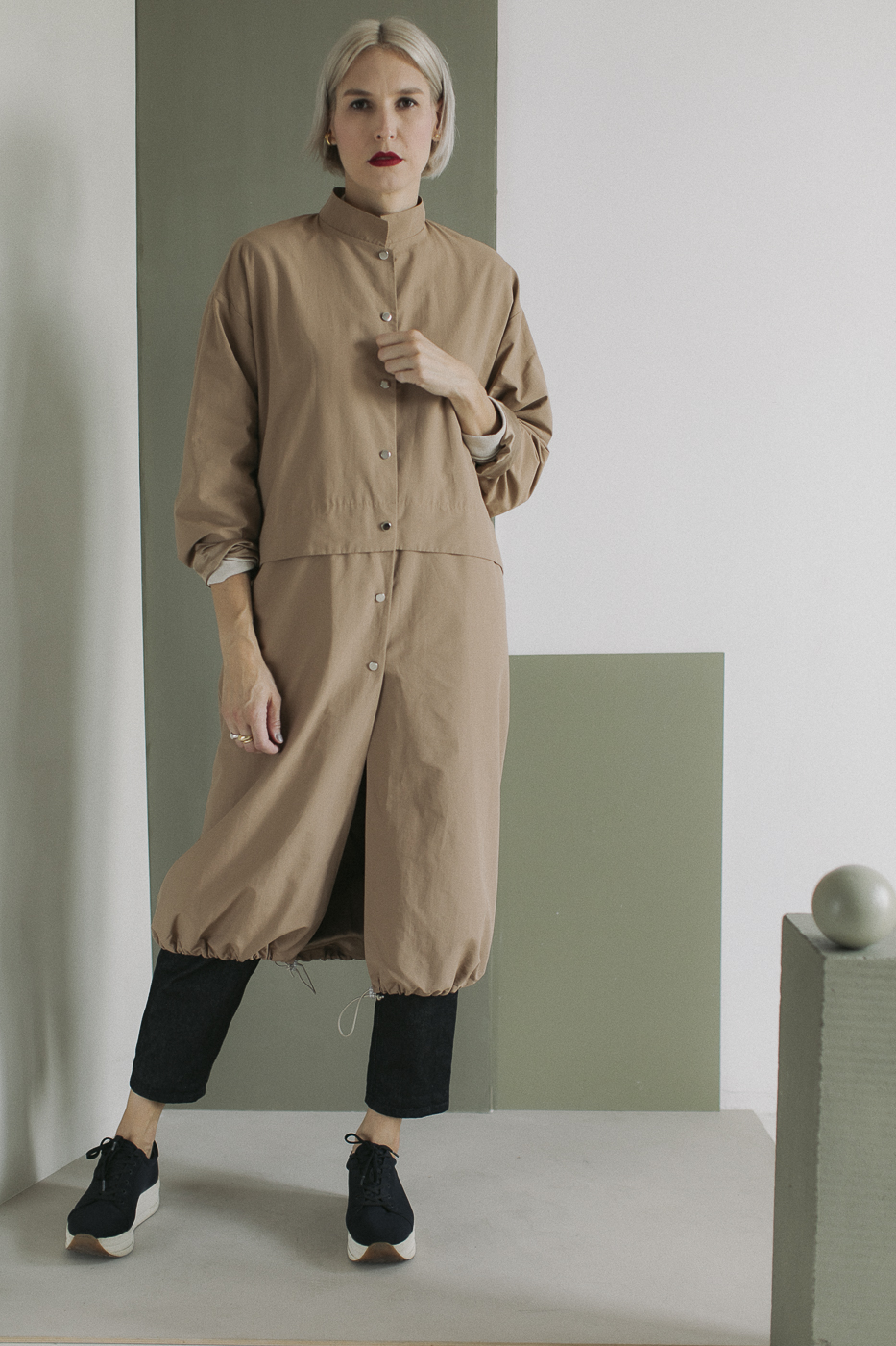 NAGA /cafe latte cotton+nylon/