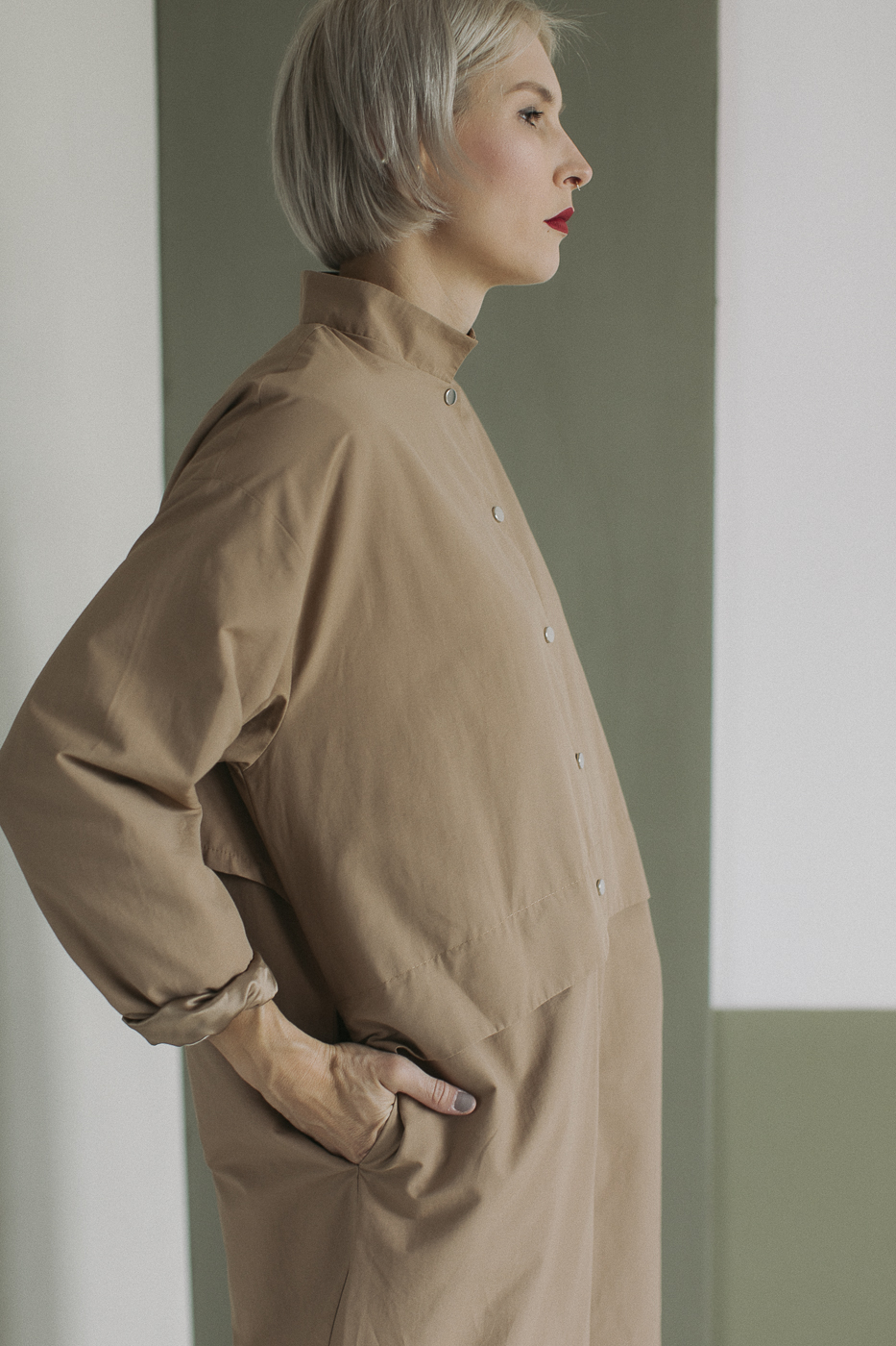 NAGA /cafe latte cotton+nylon/