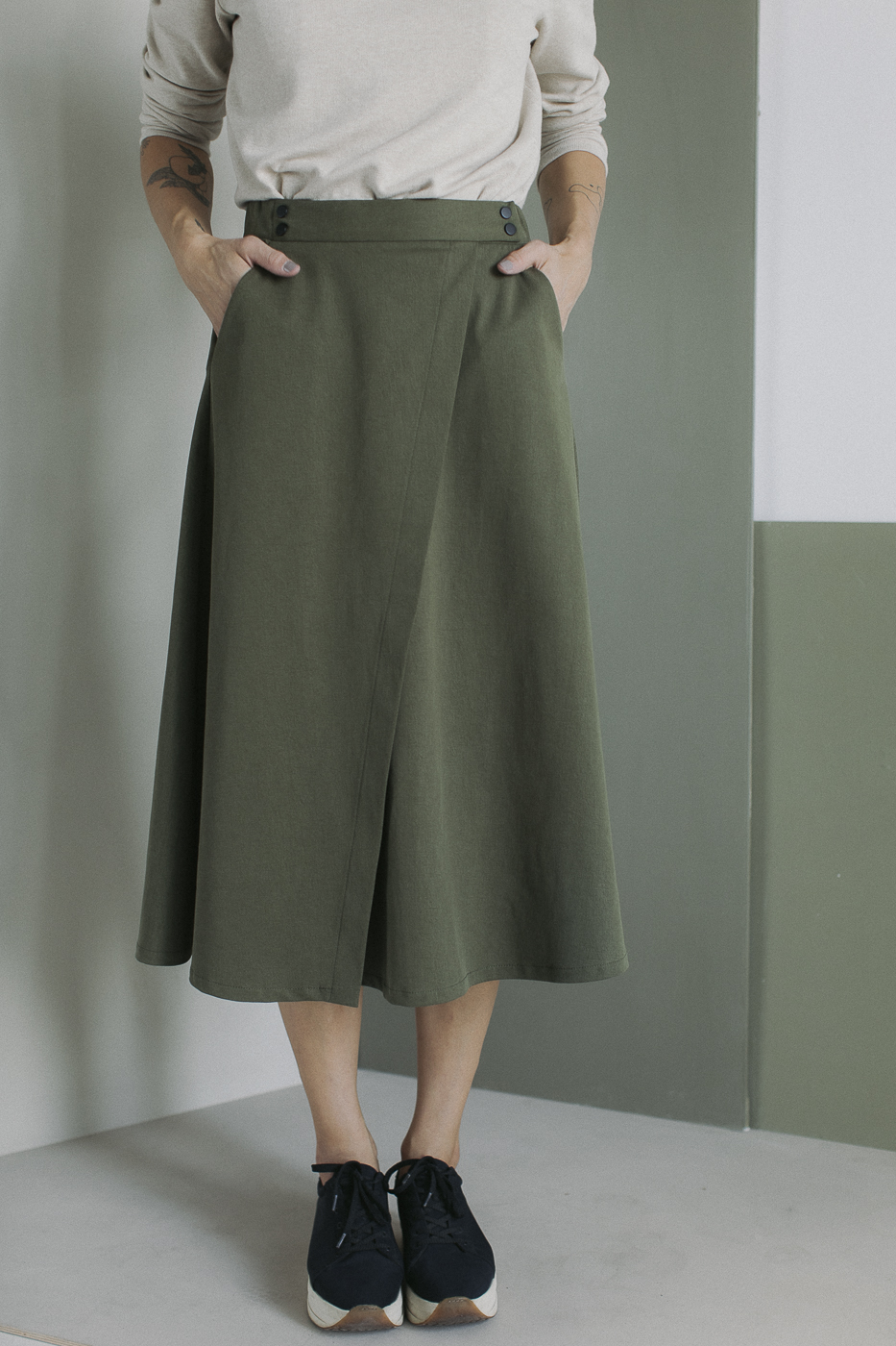 TWILL /khaki cotton+tencel/