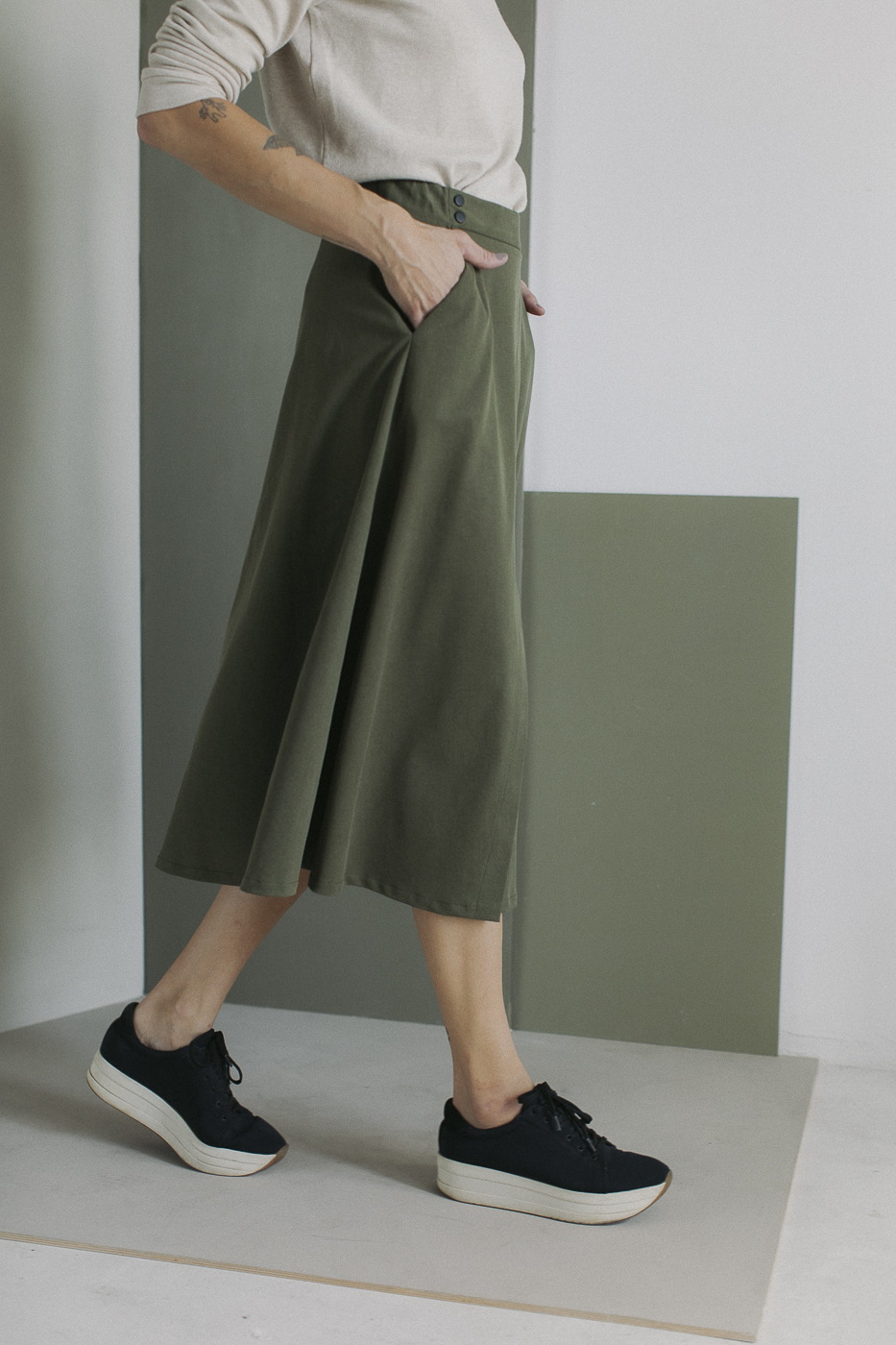TWILL /khaki cotton+tencel/