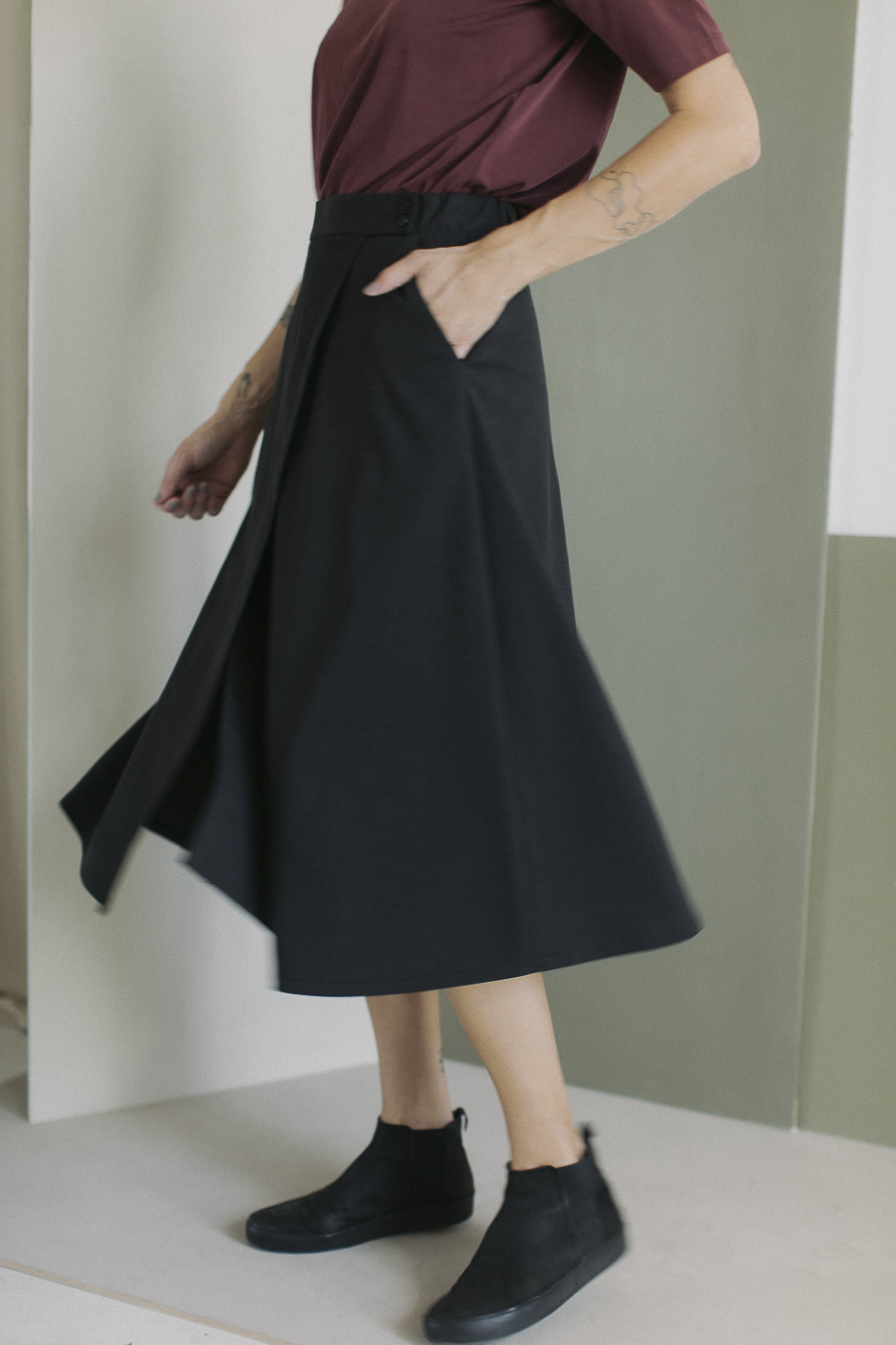 TWILL /charcoal cotton+tencel/