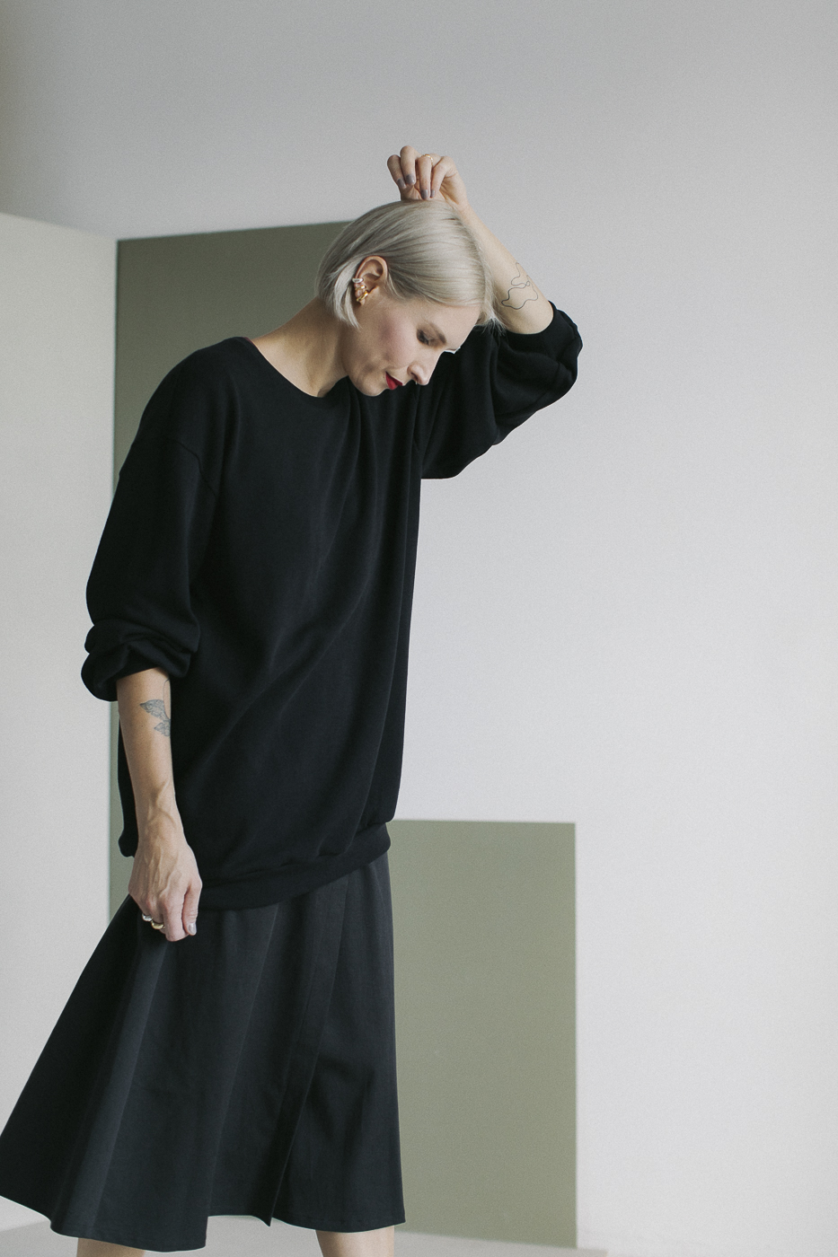 TWILL /charcoal cotton+tencel/