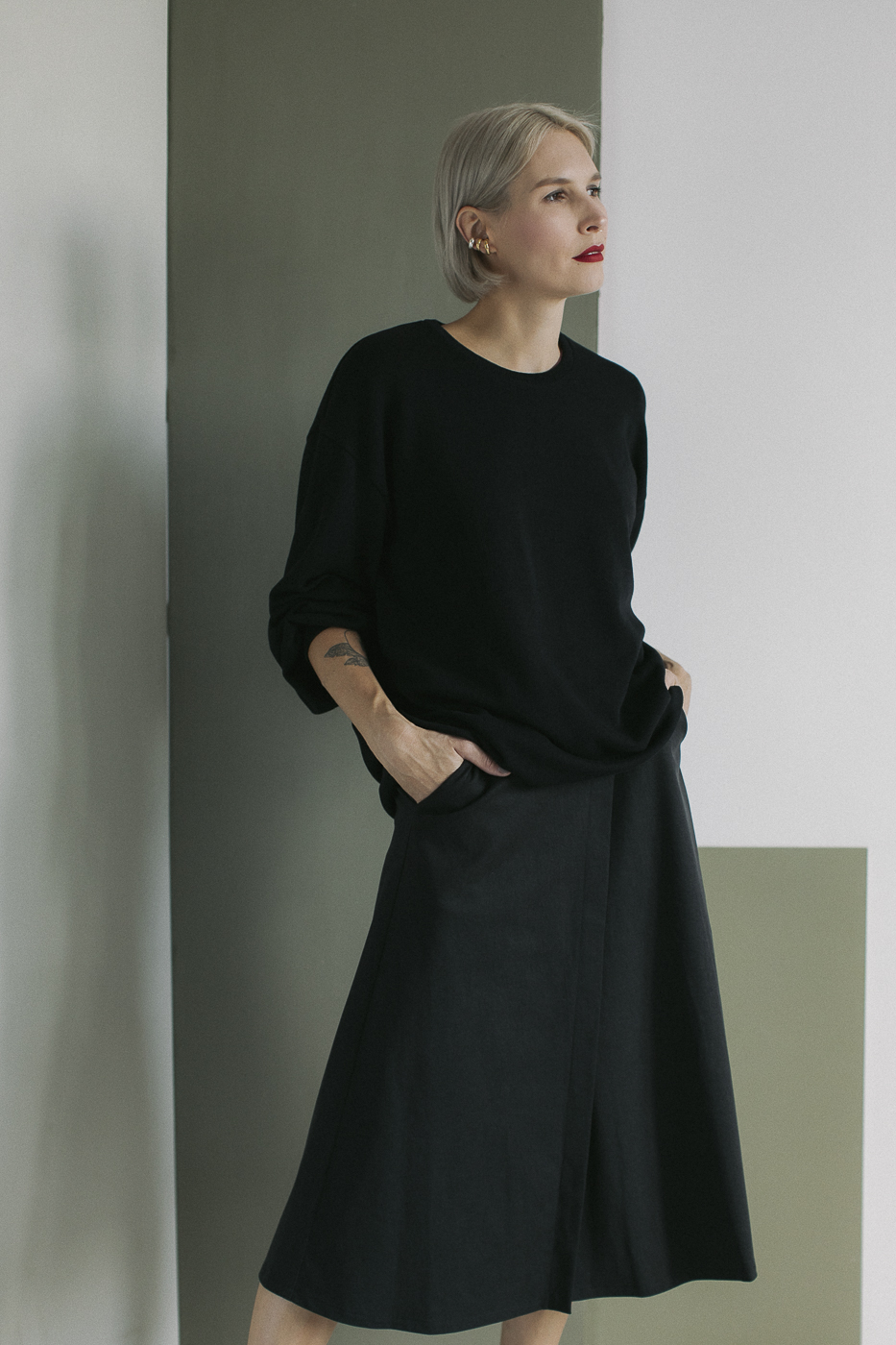 TWILL /charcoal cotton+tencel/