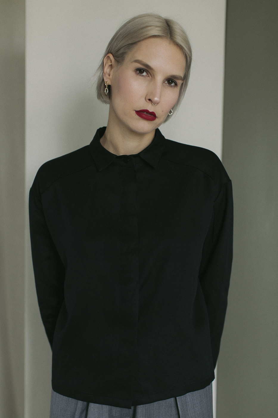 ARCHIE /black viscose+linen/