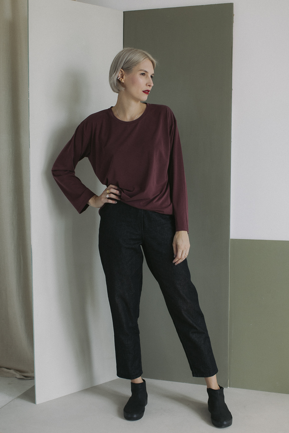 LONGI /burgundy modal/