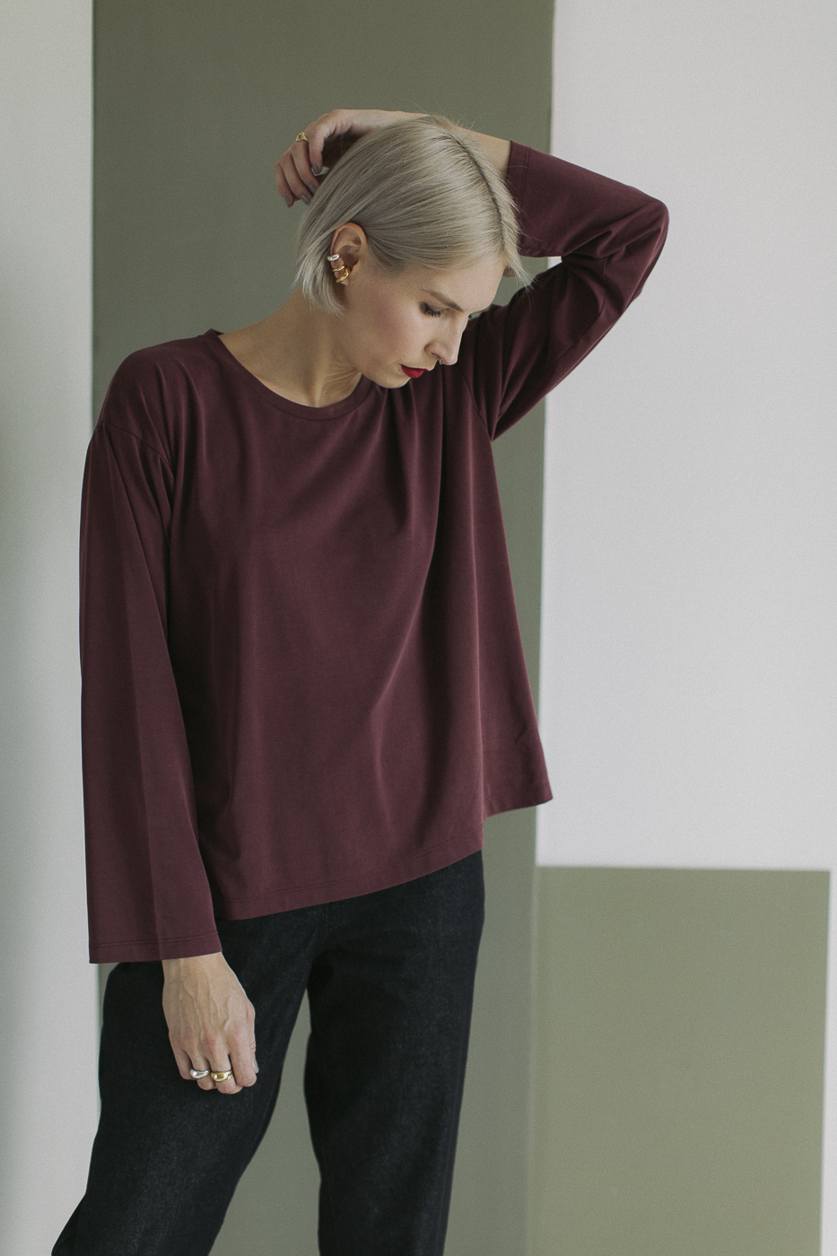 LONGI /burgundy modal/