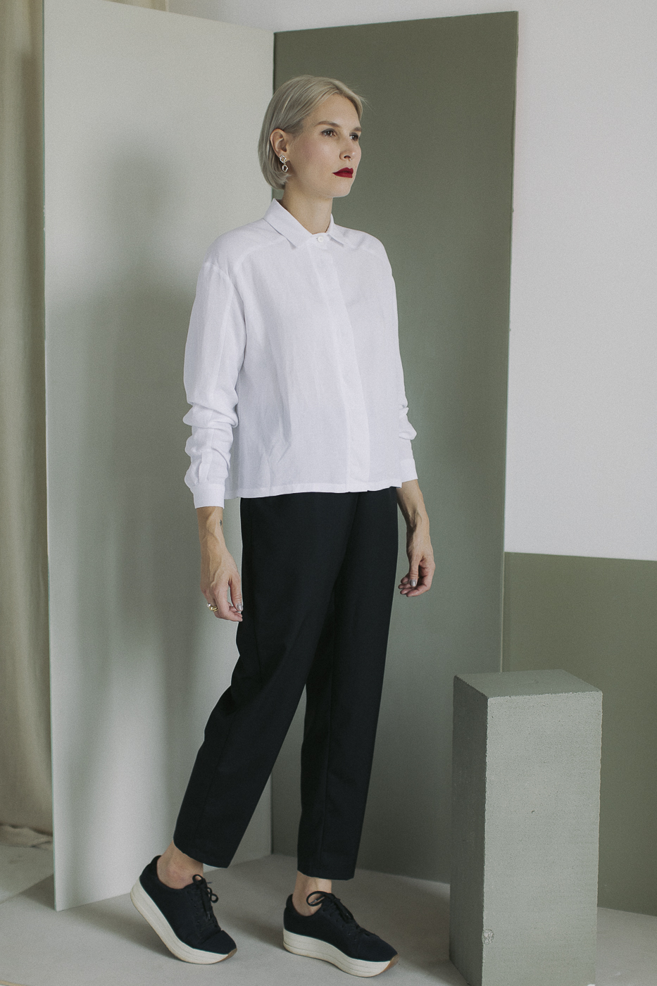 ARCHIE /white viscose+linen/