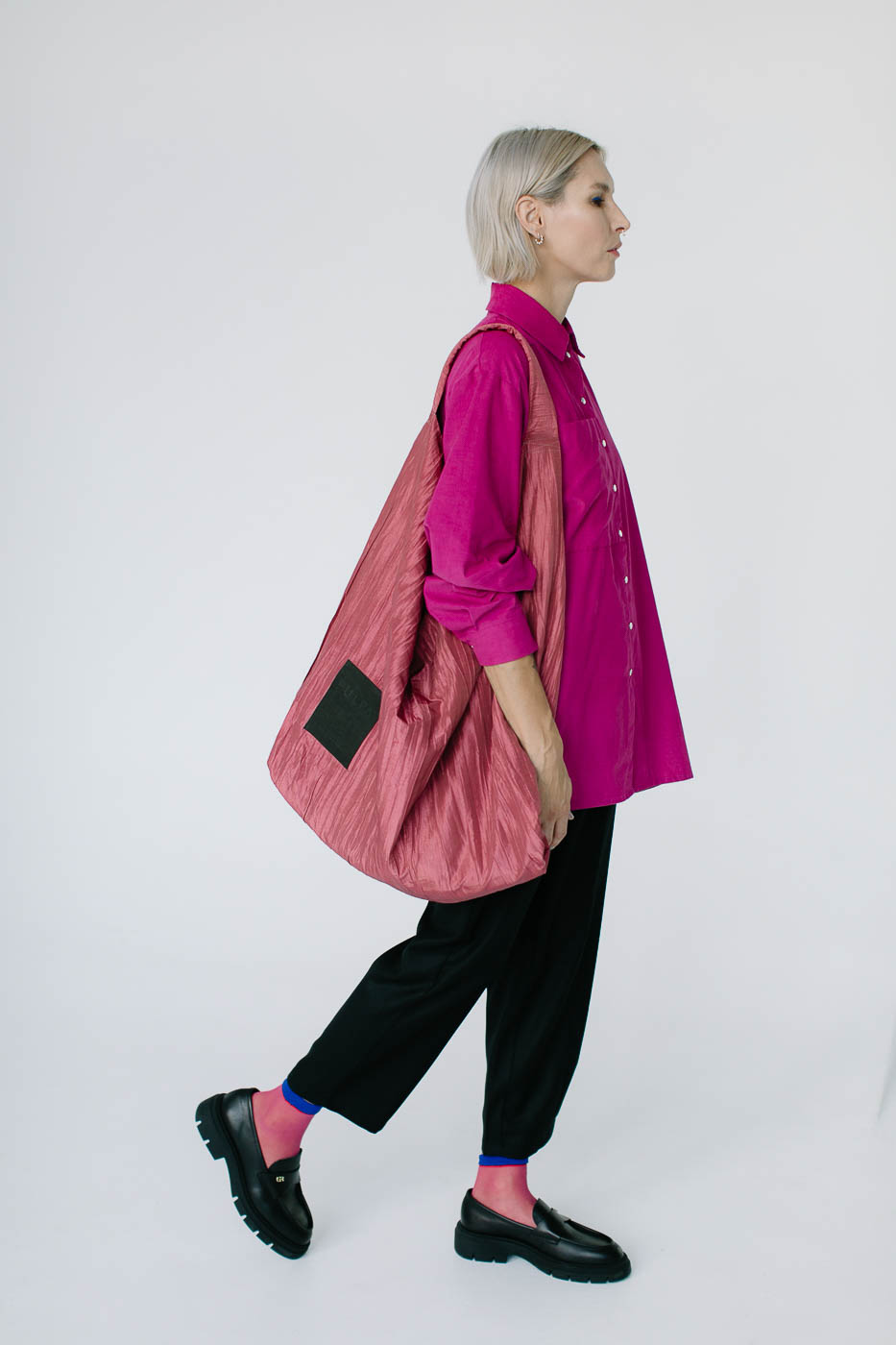 BAG /metallic pink taffeta/