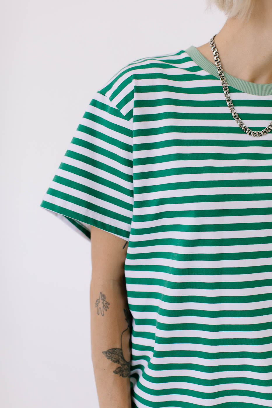 BOUYA /green striped cotton/