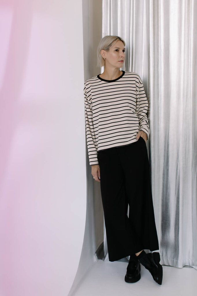 TERE /beige striped cotton/