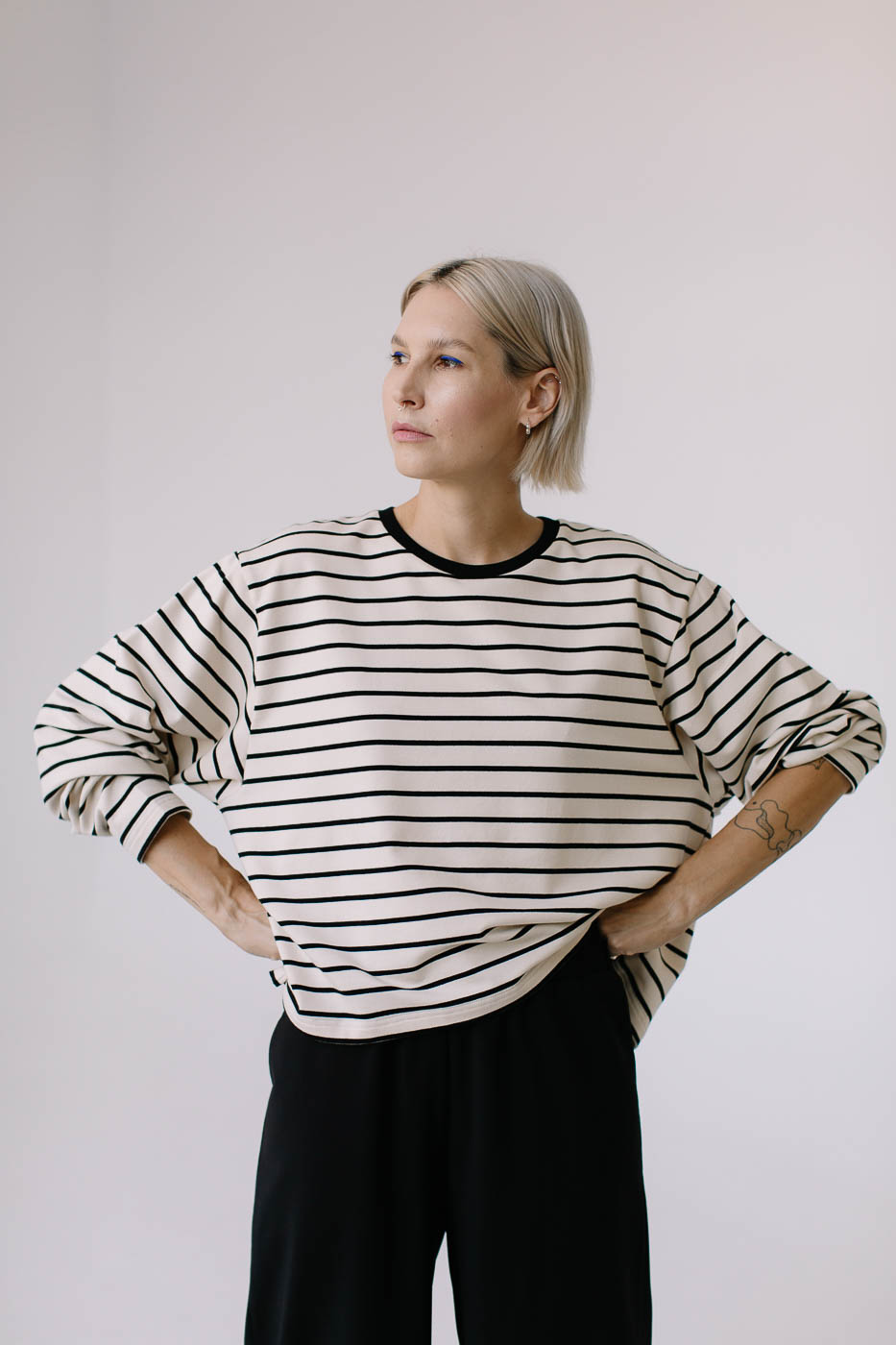 TERE /beige striped cotton/