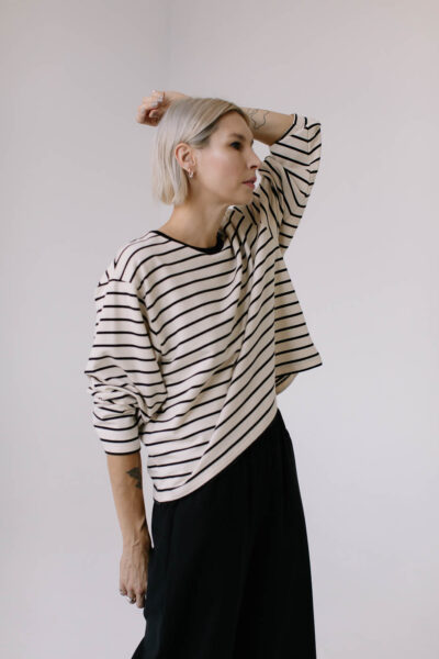 TERE /beige striped cotton/