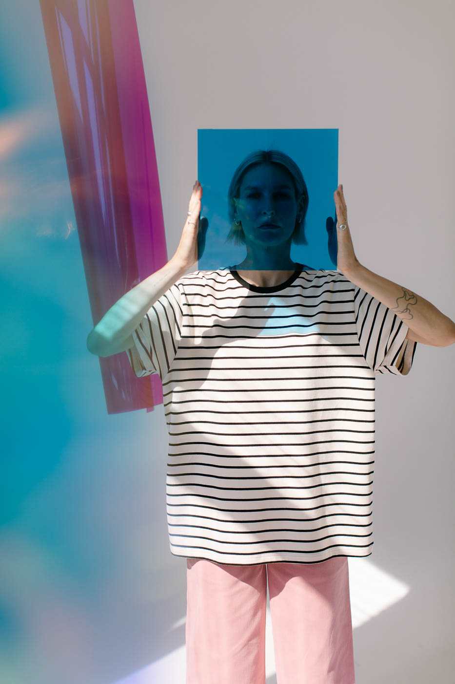 BOUYA /beige striped cotton/