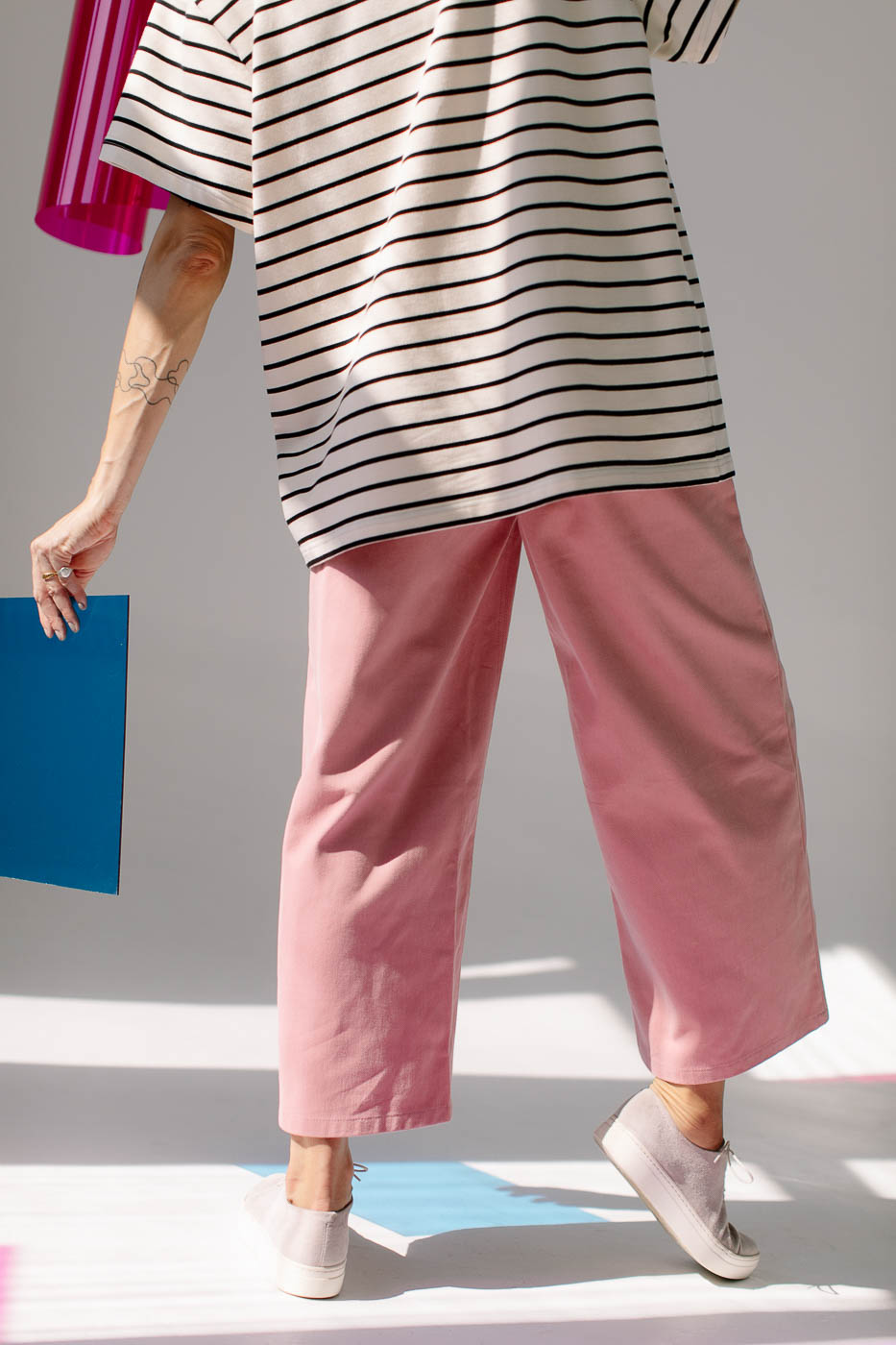 BOUYA /beige striped cotton/