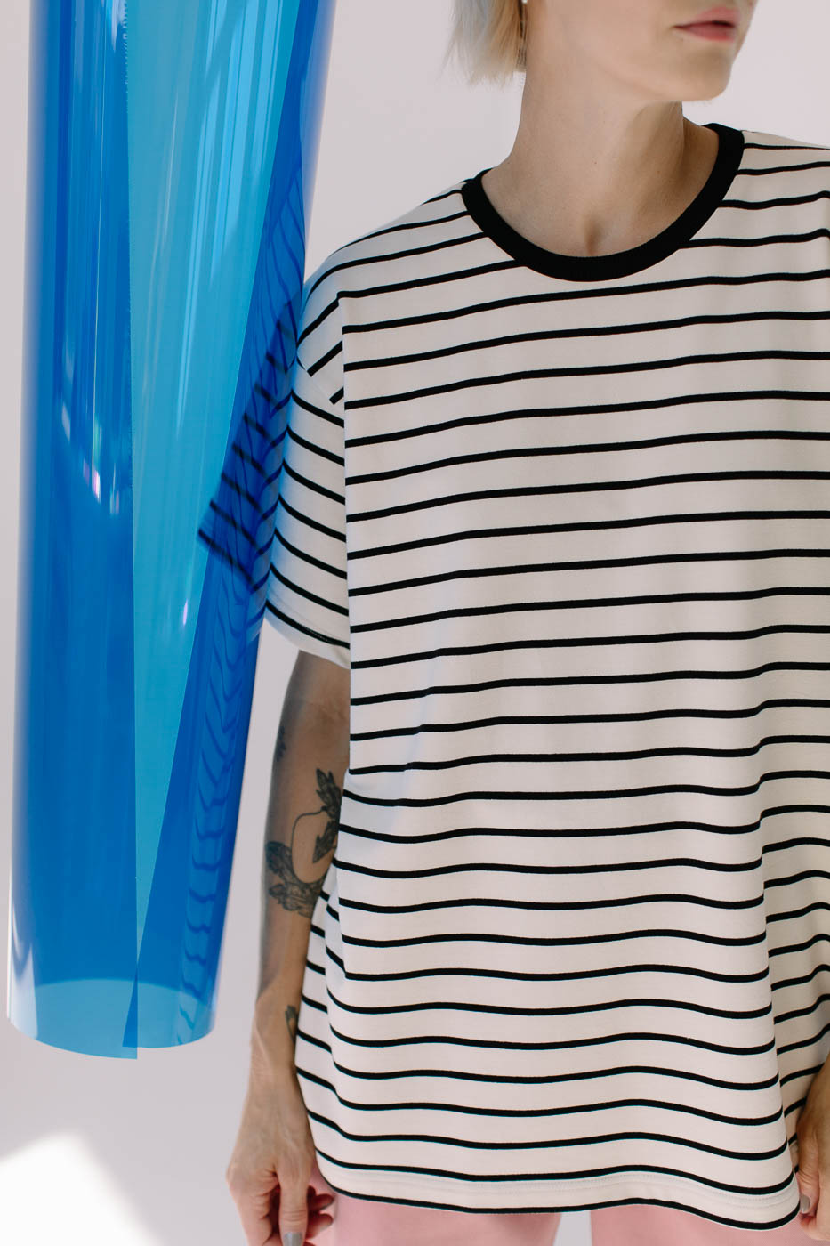 BOUYA /beige striped cotton/