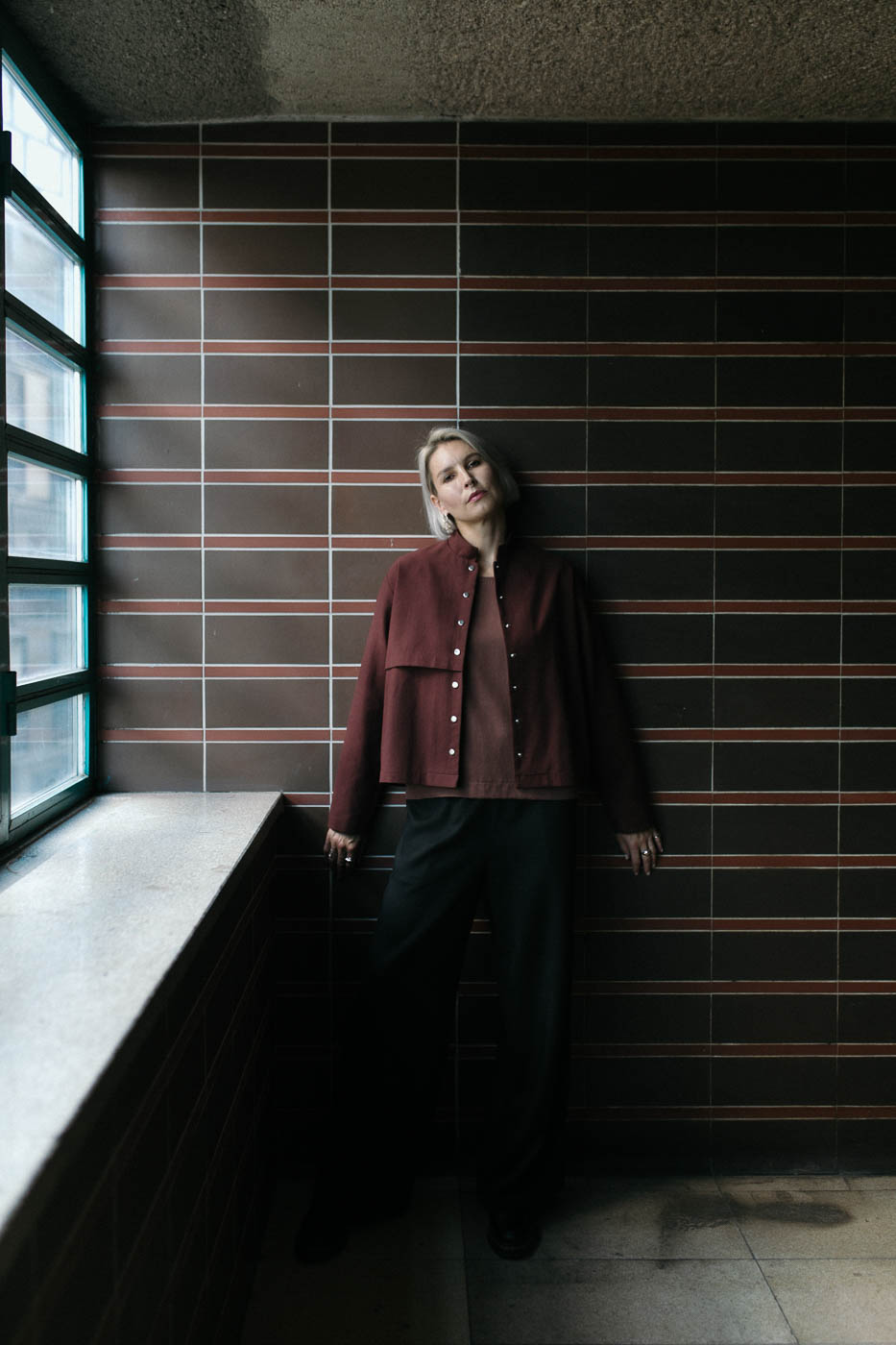 KANKEI /burgundy lyocell+cotton/