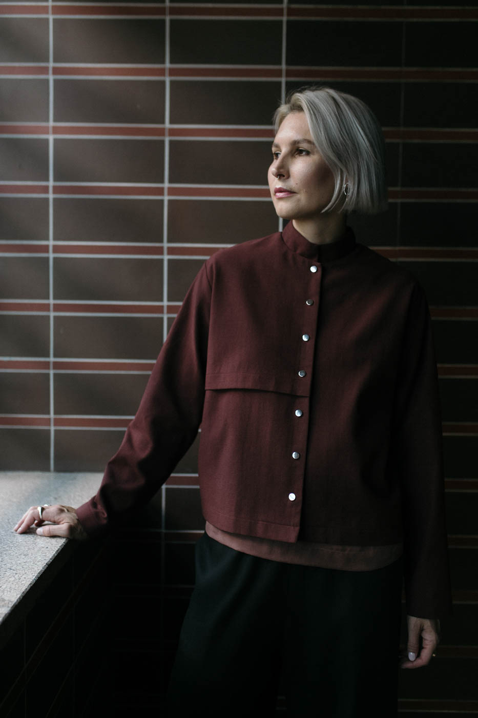 KANKEI /burgundy lyocell+cotton/