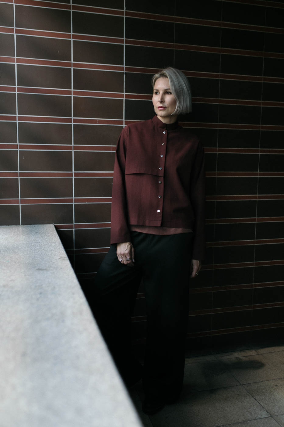 KANKEI /burgundy lyocell+cotton/